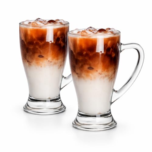 Image of PrimeWorld Premium Beer Mug Set of 2 (500ML Each) | Heavy Base Crystal Clear Glass Beer Mugs with Handle | Large Pub-Style Beer Glasses for Home, Bar & Restaurant