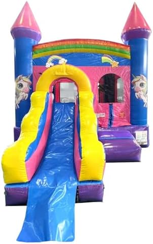 Inflatable Bounce House, Deluxe Pink Castle Combo Bouncer, 12 x 1...
