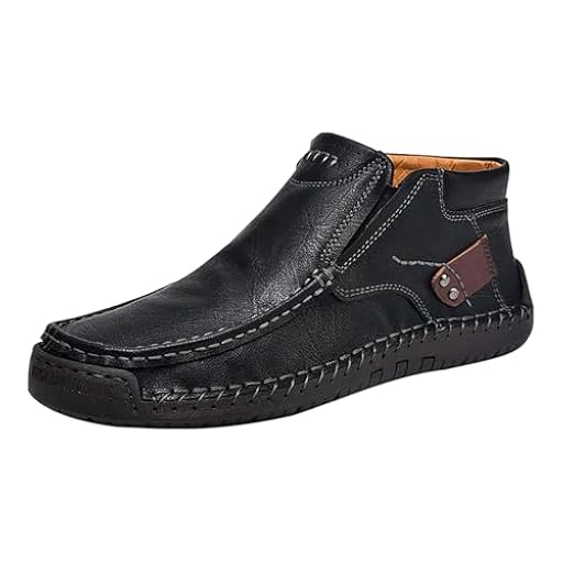 Zapatos de cuero para hombre, cosidos a mano, mocasines suaves, zapatos descalzos, zapatos altos para caminar con cremallera, botas de vela para hombre, antideslizantes, zapatos de senderismo, zapatos | Ya disponible en tu tienda friki favorita! En mundofriki.es!