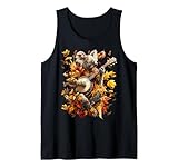 Banjoist Koala Giocare Banjo Picker Foglie Autunno Musica Canotta