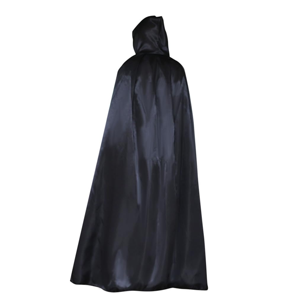 byou Halloween Cape,Hooded Cloak Black Unisex Full Length Robe Cape for Halloween Cosplay Party Costume Christmas