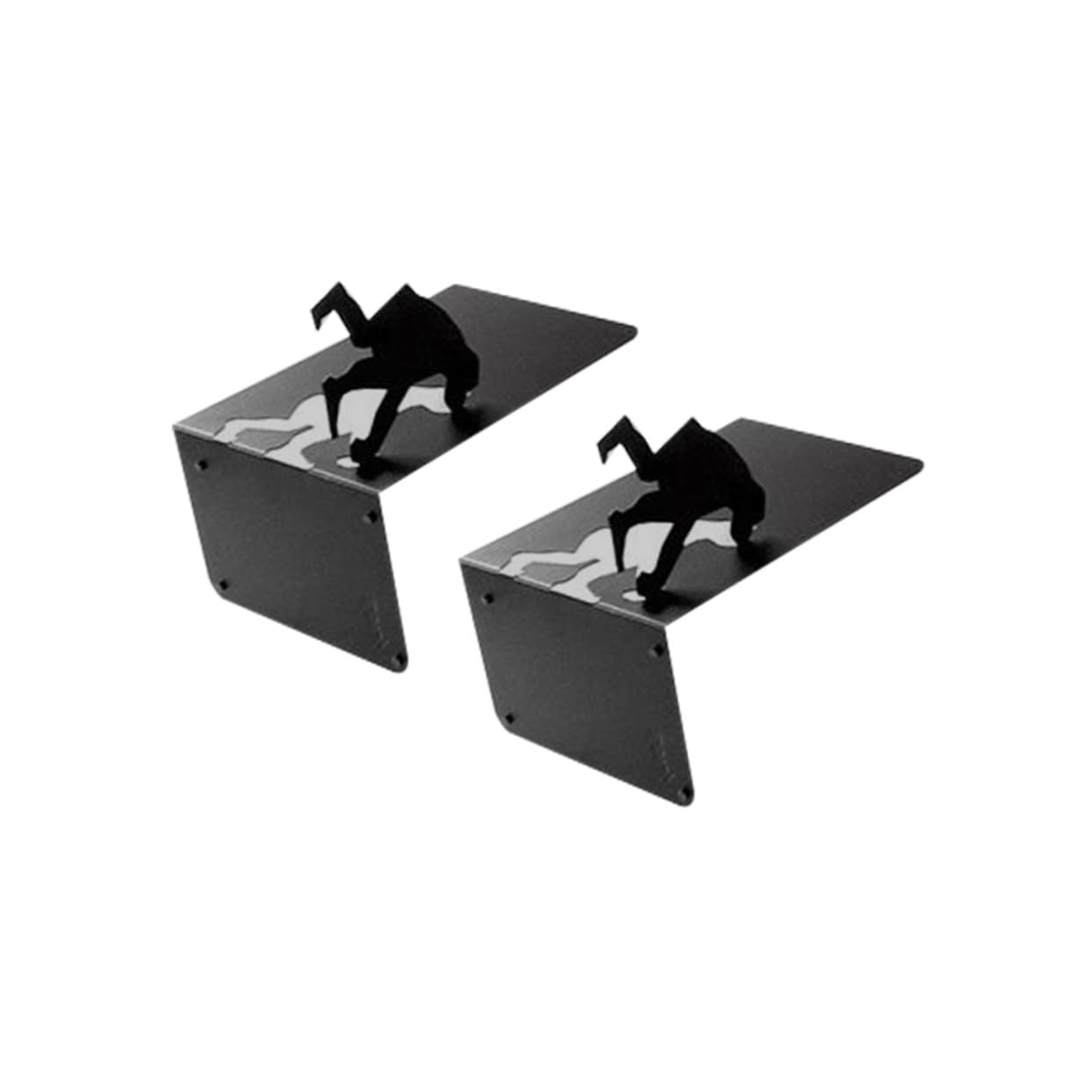 Schwarze Metall Buchstütze aus Eisen, 1 Satz für Ordnung | Dateien und Zeitschriften, Büro und Arbeitszimmer, Schlichtes Design zur Organisation