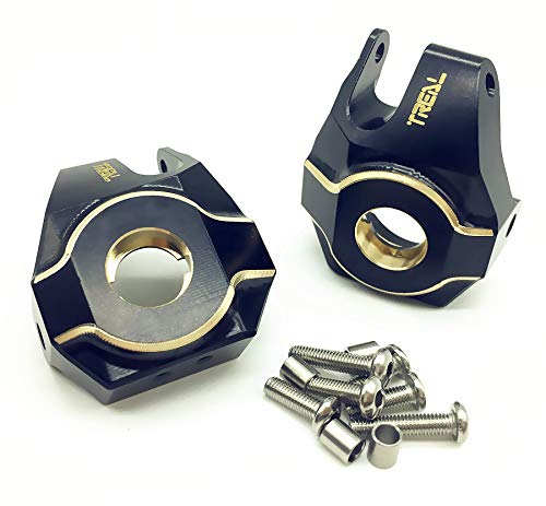Treal Brass Front Steering Knuckles Heavy for SCX10 II 70g/pc (Black) - Thumbnail 2