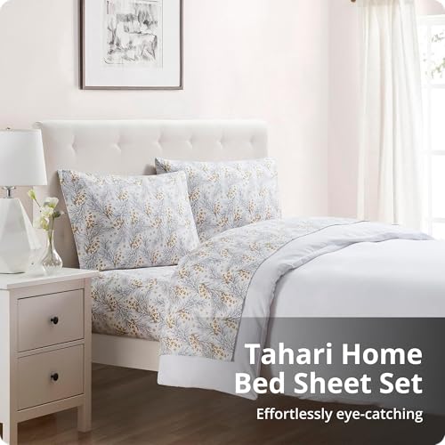 Image of Tahari Home Brushed Flannel 4-Piece Bedding Set, Full, Pine Gold