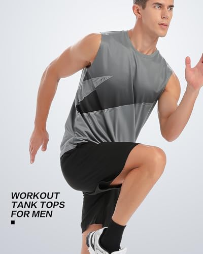 BOOMCOOL Tank top Men Shirt & Short Workout Sleeveless Gym Clothes Quick Dry for Active3