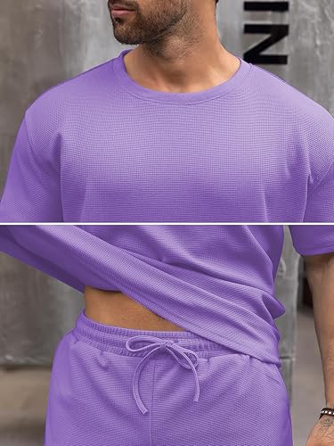 Image of Vogaan Men's T-Shirt and Shorts Set | Top & Shorts Night Suits Set | Night Wear for Men