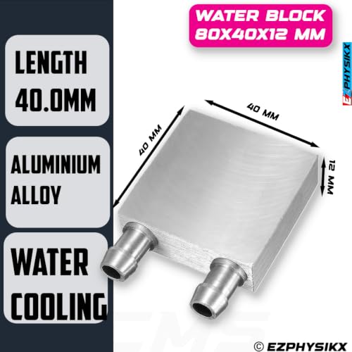 Image of Aluminum Liquid /Water Cooling Block for Cooling PC Computer Graphics Card Electronics Peltier Laptop CPU GPU VGA RAM VRAM VRM IC LED MOSFET Transistor SCR - Pack of 1 (40X40 MM)
