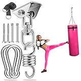 Potshlinr Deckenhaken Schwerlast Edelstahl 450KG Kapazität 360° drehen, aufhängung schaukelhaken mit Schraube für holzbalken und betondecke, Haken für hängesessel, Schaukel, Yogatuch, Boxsack