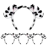 Beviliu Dalmatian Dog Ears Headband - Puppy Ears Headband Adult Dalmatian Costume for Halloween Dog Party Cosplay