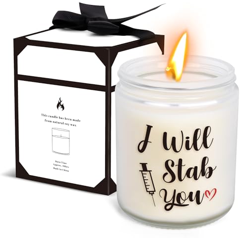 Gifts for Nurses Scented Candles Funny Nurse Week Gift for Women Men Natural Soy Candle-I Will Stab You