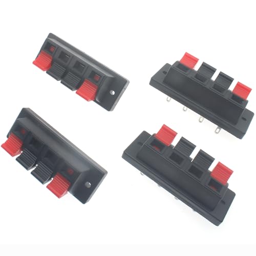 4 conectores para altavoz tipo jack con clip de resorte