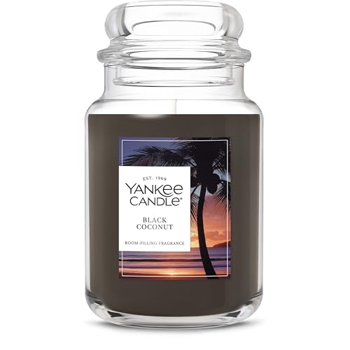 Yankee Candle Black Coconut Scented Candle, 22oz Large Jar with up to 150 Hour Burn Time, Giftable