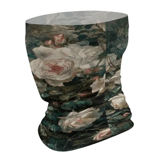Neck Gaiter Face Mask Breathable Wind-Proof Face Cover Roses Print Sun Cooling Dustproof Mask Balaclava Bandana Headwear for Men Women miniatura 2