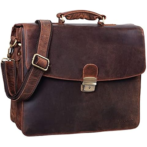 STILORD Loris Classic Leather Briefcase for Men Cover