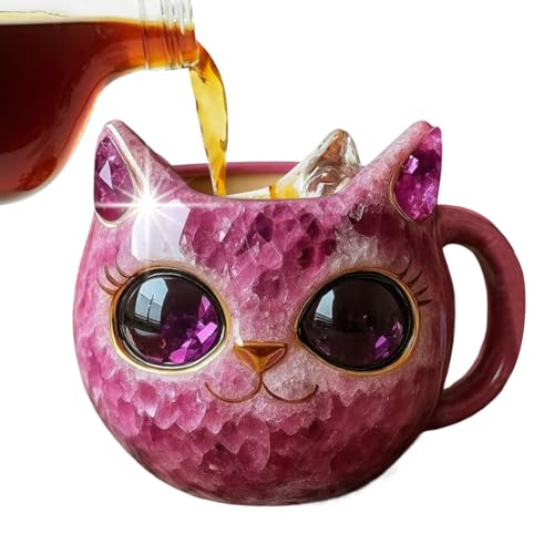 Generico para bebidas con forma de gato - Tazas de café de mineral | Taza de desayuno para decoración de escritorio - para zumos, cerveza, leche, estudio, comedor, profesores, s