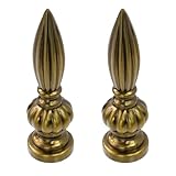 HEVSTIL 2 Pack Lamp Finial Cap Knob, Lamp Finials Lamp Decoration Antique Designs Lamp Decoration Traditional Cap Knob Finial for Lamp Shade, Copper