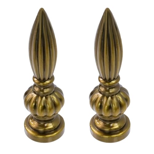 HEVSTIL 2 Pack Lamp Finial Cap Knob, Lamp Finials Lamp Decoration Antique Designs Lamp Decoration Traditional Cap Knob Finial for Lamp Shade, Copper
