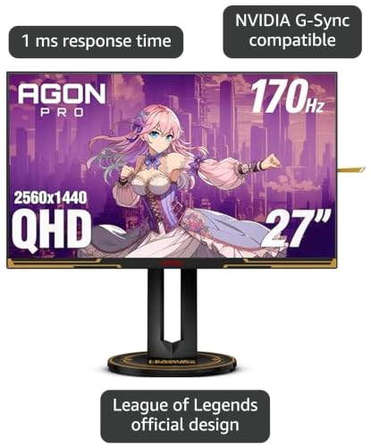 Image of AOC Agon PRO AG275QXL 27 inch QHD 2K 2560x1440 170Hz 1ms, G-SYNC Compatible, Height-Adjustable, PS5 Xbox Switch Ready