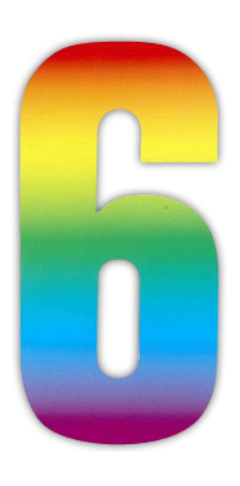 Wheelie Bin numbers Rainbow 6