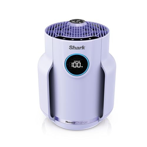 Image of Shark Air Purifier for Home, NeverChange Compact Pro, for Bedroom, Nursery, Home Office, Dorm, HEPA-Exceeding Filter, Captures Pollutants, Pet Dander, Dust, Odor, Smoke, and More, HP072PL, Lilac