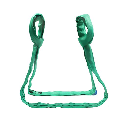 LIQONWAG Eslinga de Elevación de 2 Toneladas con Doble Cubierta de Poliéster Y una Longitud de 1 a 10 M en la Lista de Eslingas Verdes, Correas de Eslinga de Elevación de Nailon Duraderas Y Resistente