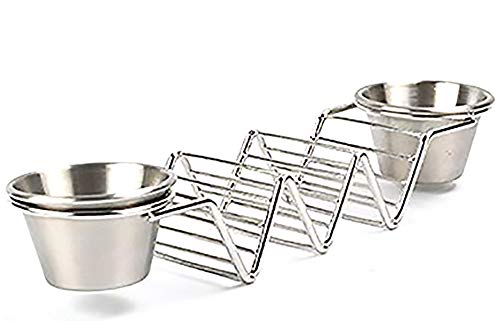 Taco Shell Stand Up Holders Premium Stainless Steel Oven & Dishwasher Safe Taco Holder, Holds 3 Tacos Each Keeping Shells Neat & Upright
