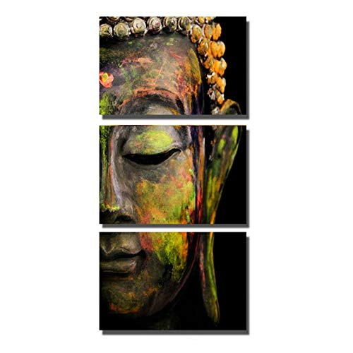 Tableau triptyque bouddha décoration murale salon affiche modulaire toile