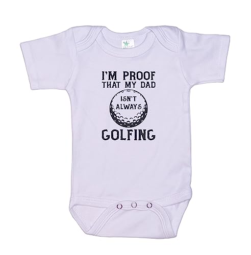 Image of Ebenezer Fire I'm Proof That Daddy Isn't Always Golfing, Golf Onesie, Baby Announcement, Newborn Outfit