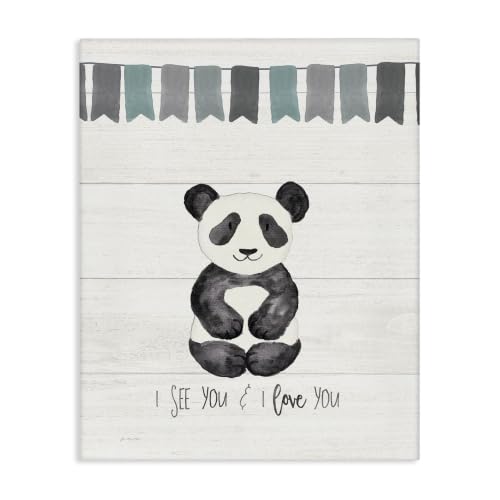 Stupell Industries I See You Panda Stretched Canvas Wall Art, 30 x 40, Multicolor