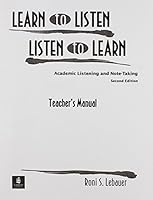 Learn to Listen, Listen to Learn Teacher's Manual 0139194401 Book Cover