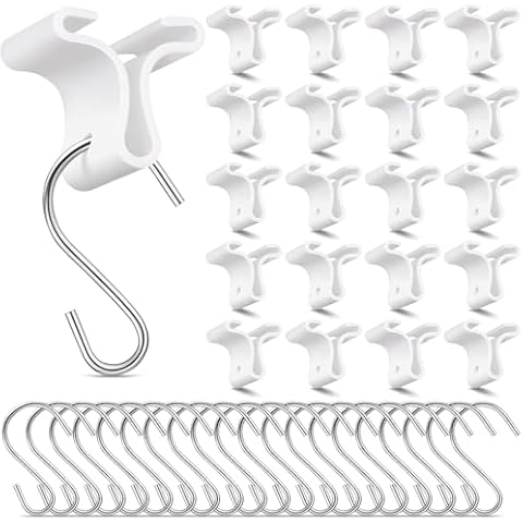 Moxweyeni 35 Pack Drop Ceiling Hooks Drop Ceiling Hooks for Hanging Classroom Hooks Ceiling Tile Hooks School Hangers with Metal Hooks for Classroom Office (S Hook) Cover