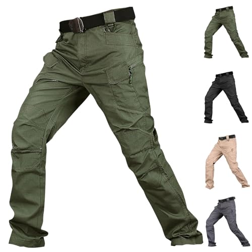 Men's Tactical Pants Work Big and Tall Stretch Elastic Waist Joggers Trousers Lightweight Ripstop Outdoor Pants4