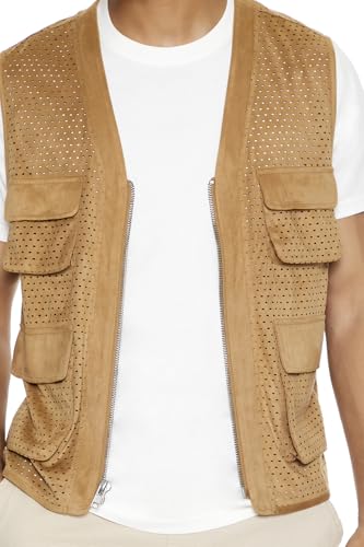 Forever 21 mens Faux Suede Perforated Cargo Vest3