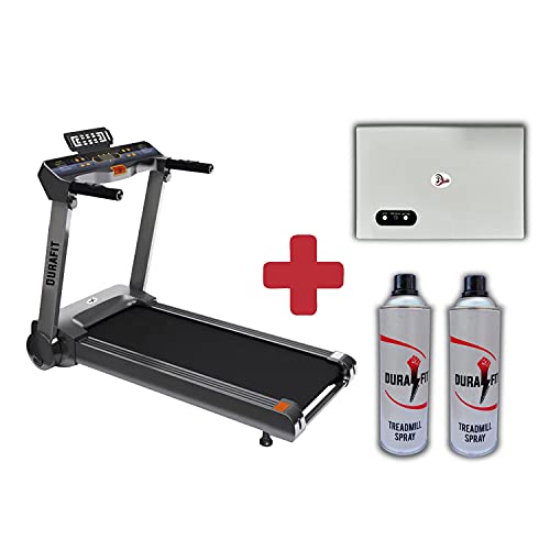 Image of Durafit Spark | 2.5 HP Peak DC Motorized Treadmill | Home Workout | Max Speed 12 Km /Hr | Max User Weight 95 Kg | Free Installation Assistance | LED Display