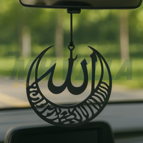 Image of Car Hanging Accessories: Radha Krishna Spiritual Acrylic Decor for Car, Home and Office Desk Decor Accessories (MOMEDIUN)