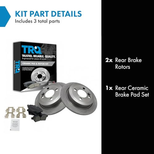 Image of TRQ Rear Ceramic Brake Pad and Rotor Set