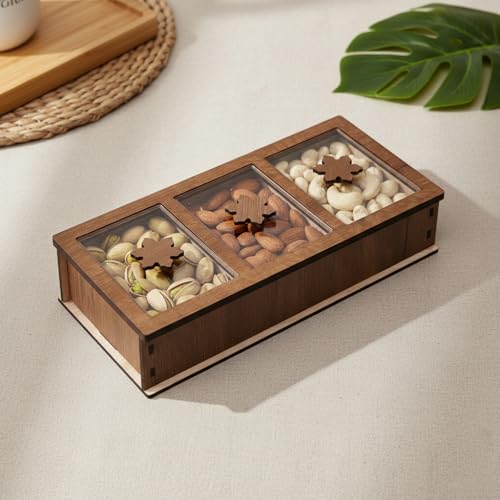 Image of Decorative Rectangle Empty DryFruits Storagebox /Wooden DryFruitbox /Sweetsbox /Wooden Dry Fruitbox /Giftbox /Mukhwashbox, Sopari Storagebox