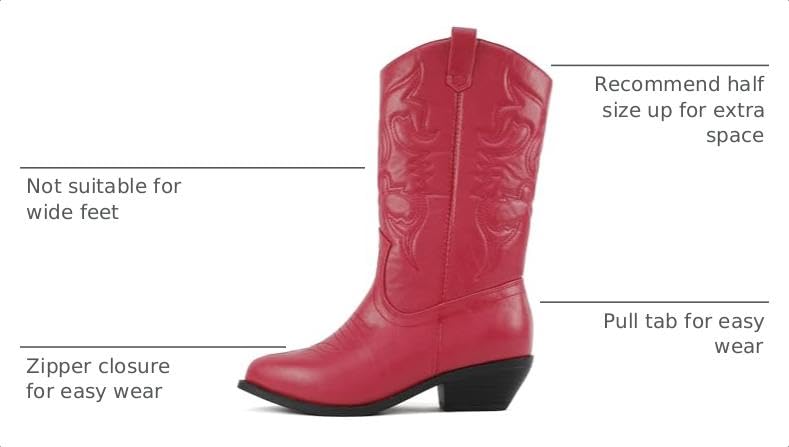 Image of Soda inchTELLER inch ~ Women's Western Cowboy Boots with Stitched Detailing, Pointed Toe, and Low Block Heel