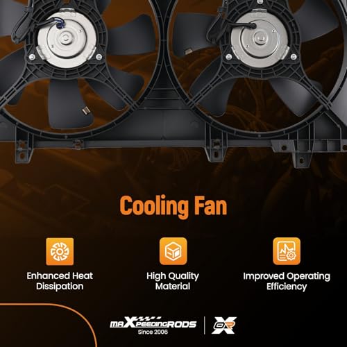 Image of maXpeedingrods Dual Radiator Cooling Fan Assembly w /Shroud for Subaru Forester 2004-2008 H4 2.5L 45121FE001 45122SA000 FA70507