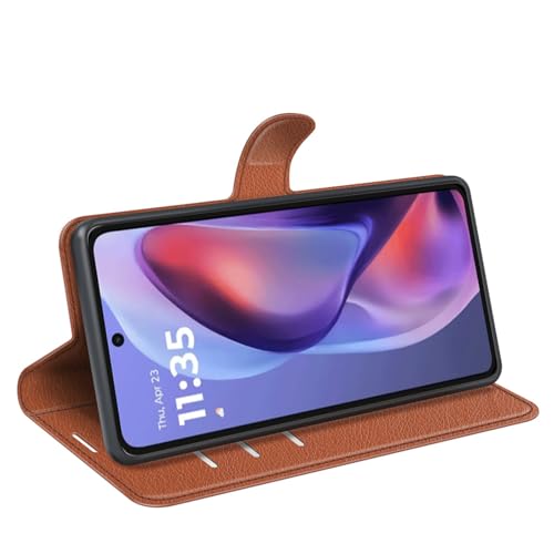 Kezaizhe Funda Movil para Moto G05 4G Carcasa Cuero PU Silicona Magnetic Wallet Protector Teléfono Flip Cover For Motorola Moto G05 E15 G 05 Tapa con Soporte (Marrón)
