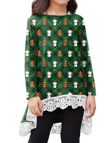 Image of Arshiner Girls Tunic Tops Casual Basic Loose Soft Swing Pullover Long Blouse T-Shirt Tee