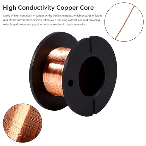 kupferdraht 0.1mm für Leiterplatten-Reparatur, Kupferdraht Isoliert, Kupferspule, 12 Meter je Rolle, 5 Rollen