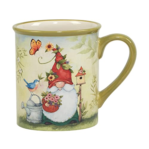 Certified International Garden Gnomes 18 Oz. Mugs, Set Of 4 Assorted Designs #TOP4