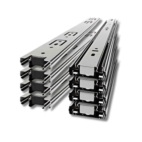 Kit 4 Pares Corrediça Telescópica 35cm Resistente Silenciosa Prateada Reforçada