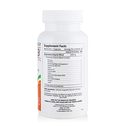 Hcp Formulas - Fibrenza - Systemic Enzyme Complex With Fibrinolytic & Proteolytic Enzymes - Fibrin Defense & Cardiovascular Support - Vegetarian - Dietary Supplement - 60 Caps #TOP1
