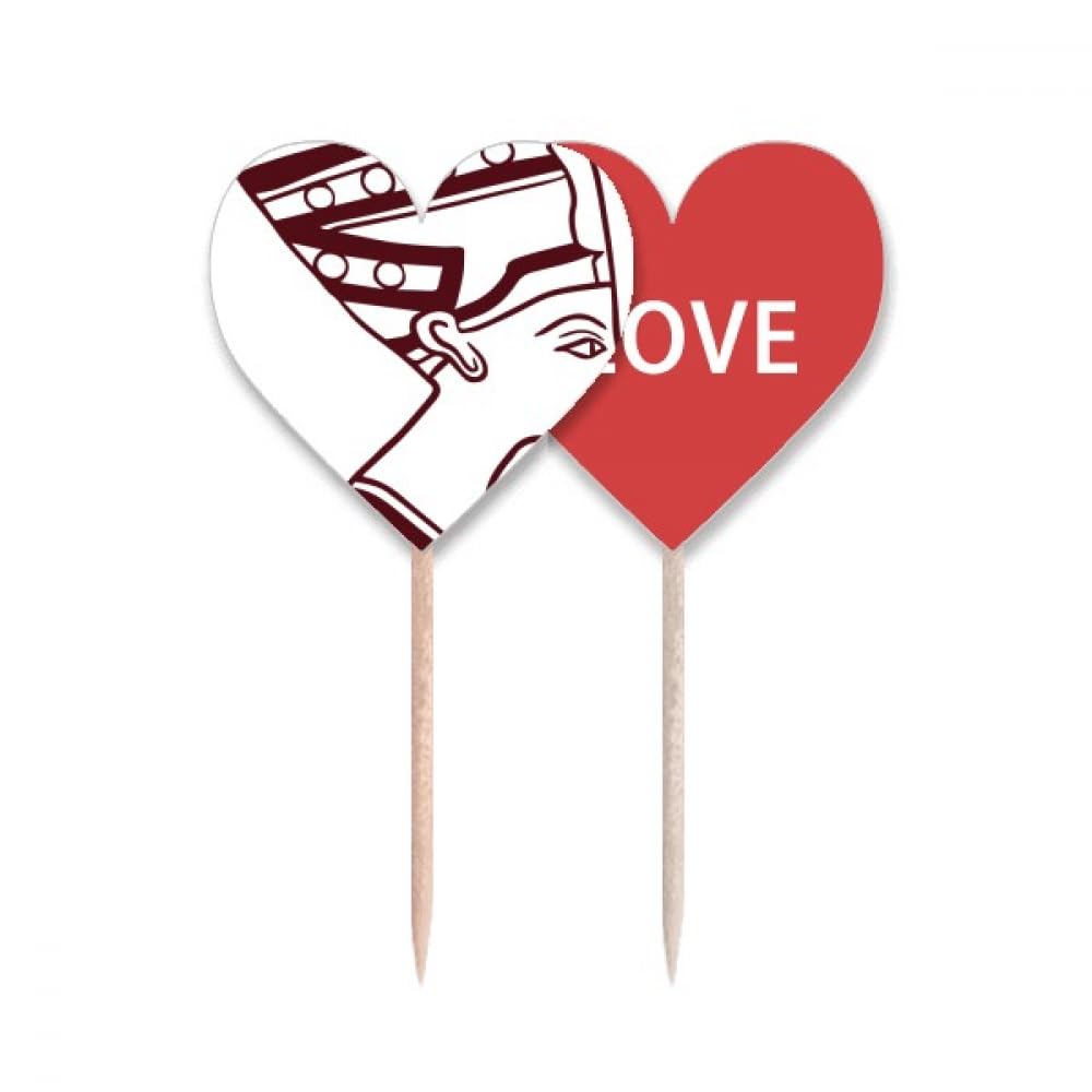 Cure-dents totem égyptien Love Heart en bois sculpté original pour apéritif