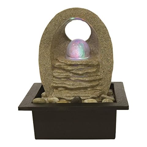 Brescia Lit Crystal Ball Table Top Water Feature With White LED Lights Ideal for Feng Shui Cover