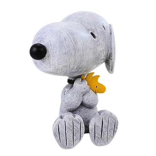 Roman Snoopy and Woodstock Garden Statue 8.75-inch Height Resin Stone Mix Home Garden Outdoor