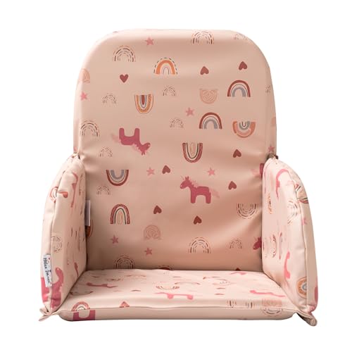Image of Baby Large High Chair Cover Cushion Easy to Wipe Clean Seat Cover for Infant Dining Chair Highchair Accessories Multi-Use Cushion for Most Chairs & Floor Play, DJ Pink
