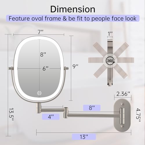 Funtouch Lighted Wall Mounted Makeup Mirror thumb #4
